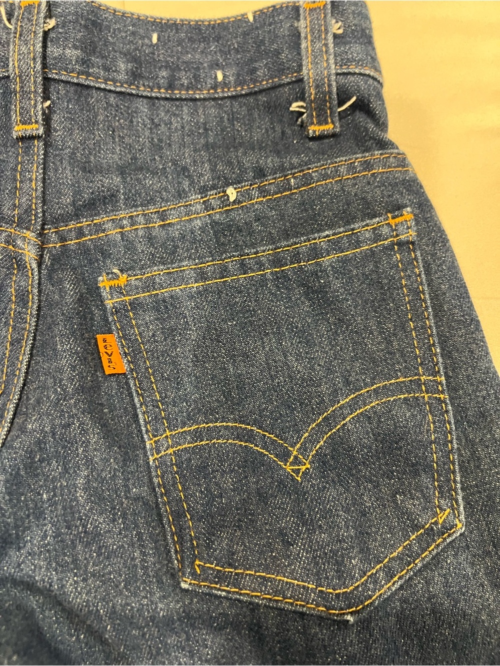 Vintage Levis Jeans 26x32 Blue Denim Orange Tab 784 Bootcut Flare Dark Wash - Picture 4 of 9